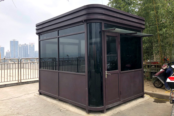 氟碳漆钢结构岗亭一台汉中市滨江路音乐喷泉广场-岗亭定制案例
